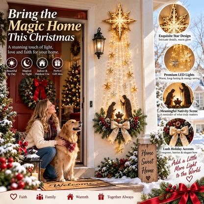 ✝️ Bethlehem Star of Faith – Lighted Nativity Wall Decor