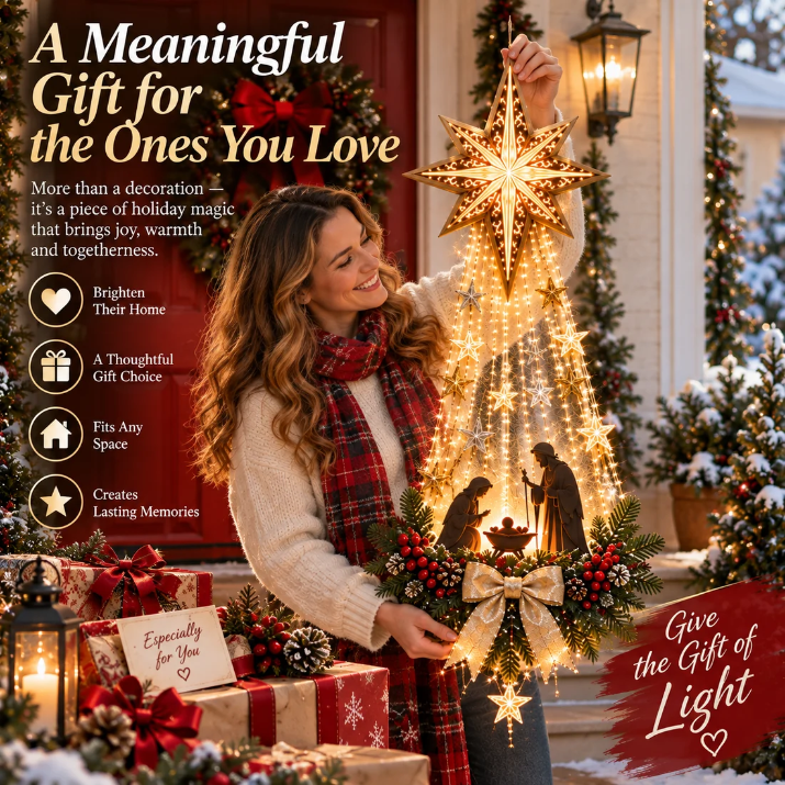 ✝️ Bethlehem Star of Faith – Lighted Nativity Wall Decor